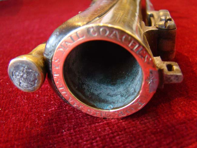 A fine and rare English flintlock blunderbuss pistol by Durs Egg inscribed "FOR HIS MAJESTY'S MAIL COACHES" circa 1800 — image 4